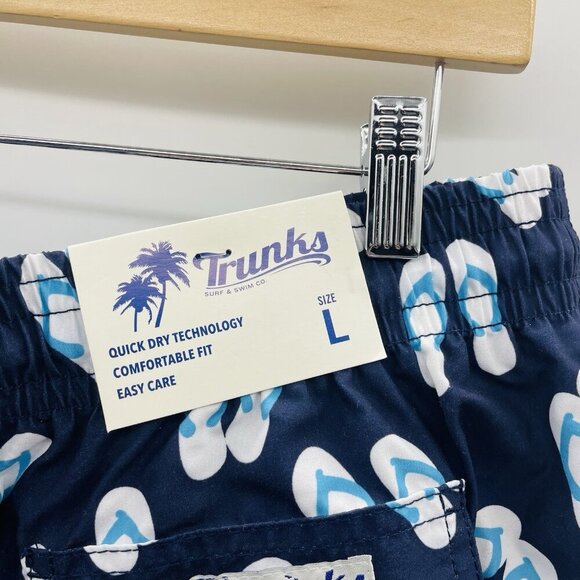 Trunks Surf & Swim Mens Large Sano 6.5" Swim Trunks Marine Blue Flip Flops 1042 - Picture 5 of 8